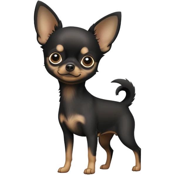 Create a small black Chihuahua dog emoji