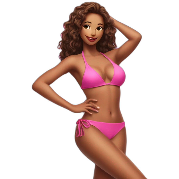 sexy-pose-woman-wearing-only-pink-bikini-poster emoji