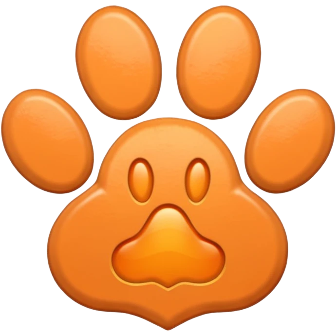 a pale pastel orange pawprint emoji