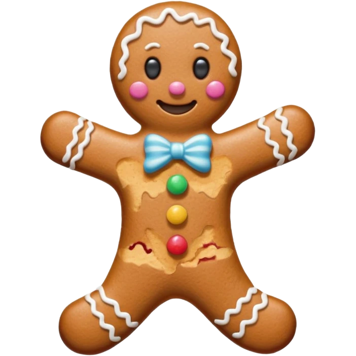 A gingerbread similar to the one on the cover of Melanie Martinez's song "Gingerbread Man". emoji