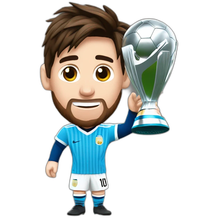 messi levantando la copa del mundo emoji