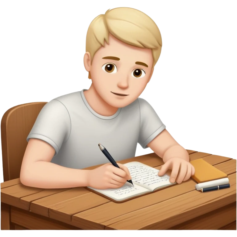 white man writing at a table emoji
