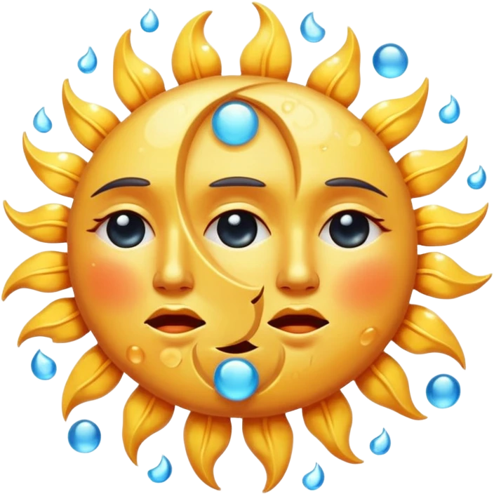 crying sun and moon emoji