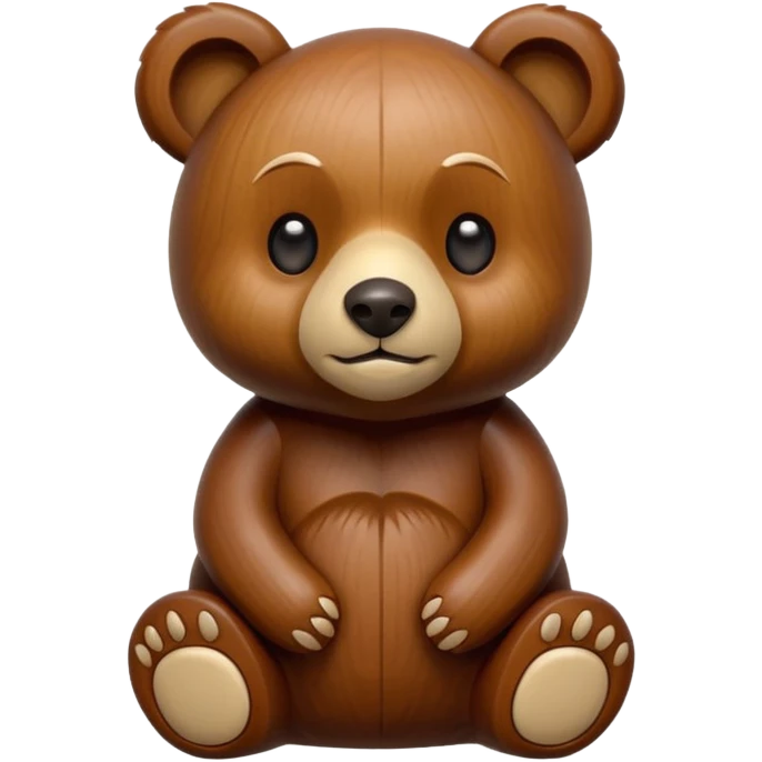wood carved mini bear emoji