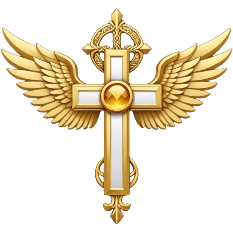 Symbol of cross with  wings on left and right  emoji