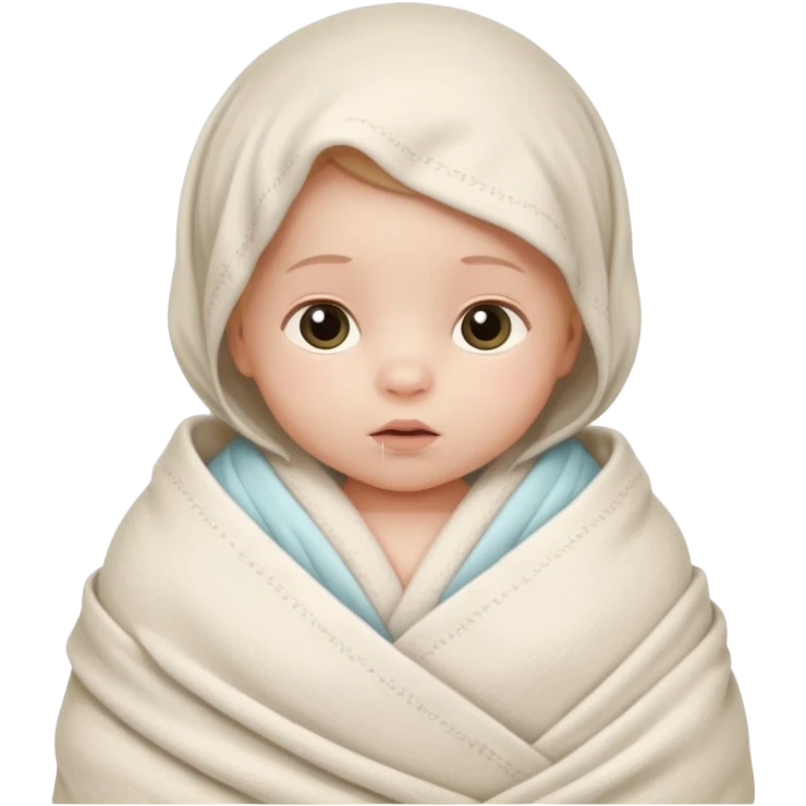 newborn white baby girl in a swaddle emoji