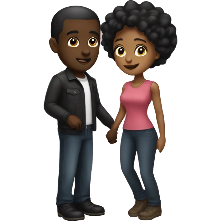 black man mix woman fall in love emoji