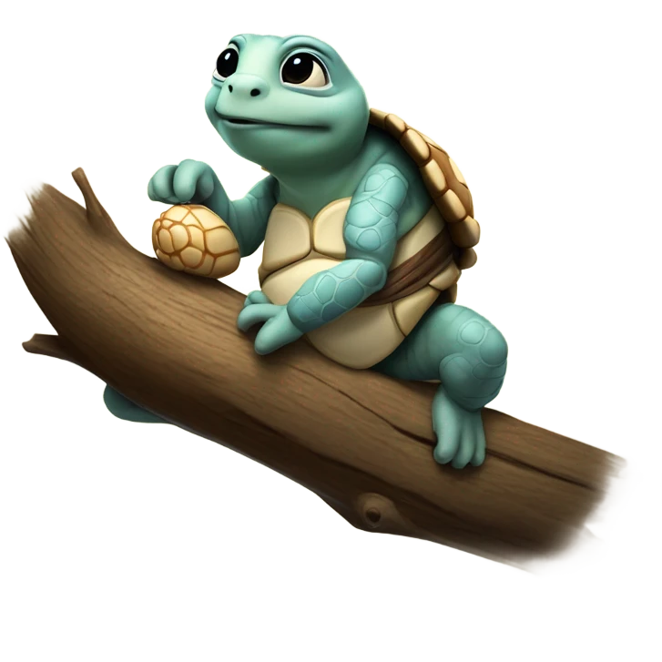 Master Oogway from Kung Fu Panda meditates on a branch emoji