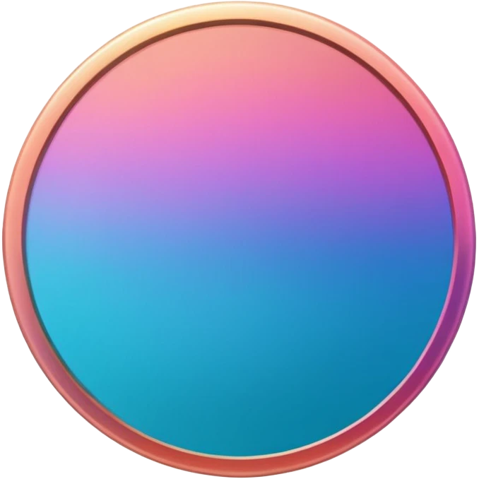 
One coin color in in gradient of turquoise, blue, pink, purple, and coral emoji