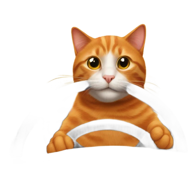 Orange cat driving a car emoji