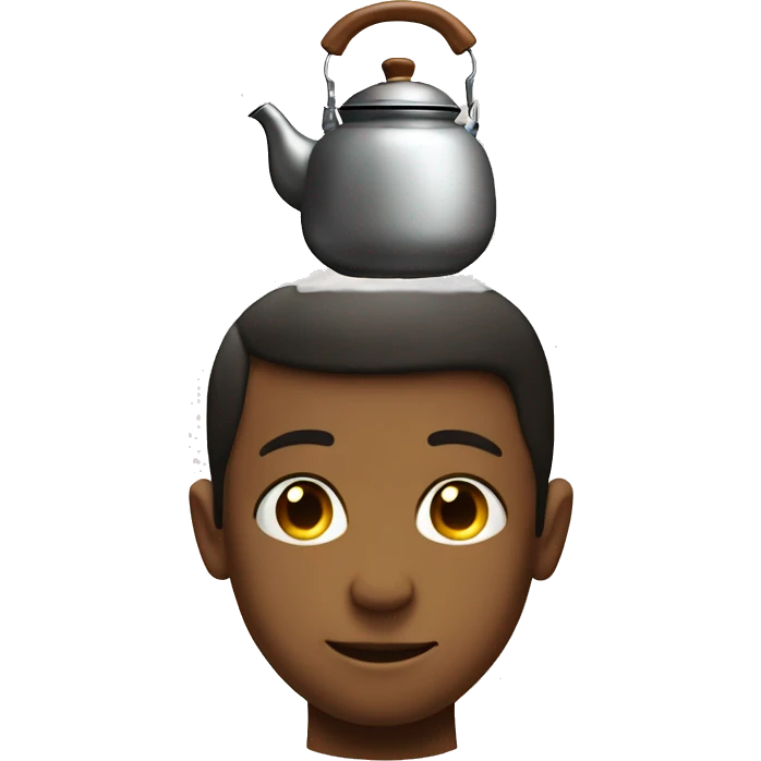 Tea kettle on boy's head emoji