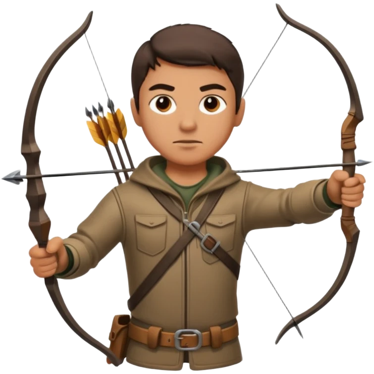 The classic hunter image with bow and arrow emoji