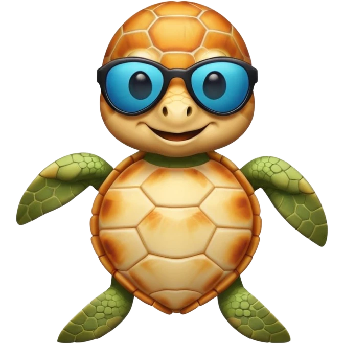 See Turtle wearing  swimsuit and sun glasses in love emoji