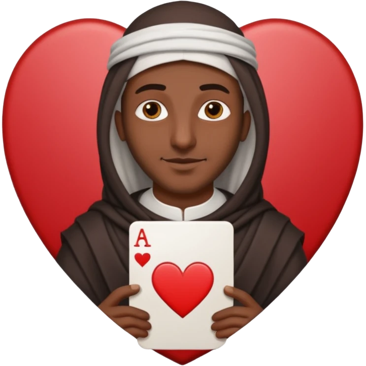 arab man on a heart-shaped playing card emoji