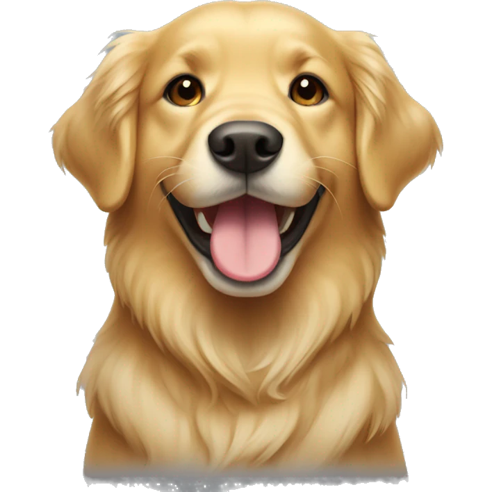 Golden retriever with a smile  emoji