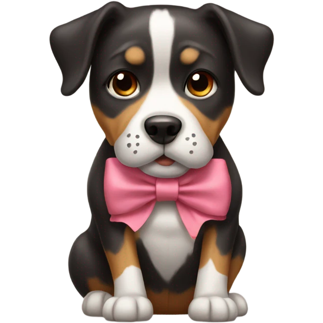 Dog wearing a bow emoji