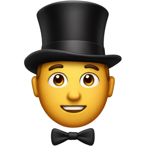 Breaded guy with a top hat emoji