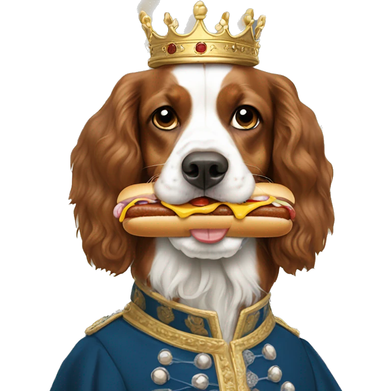 King Charles III eating a hotdog emoji