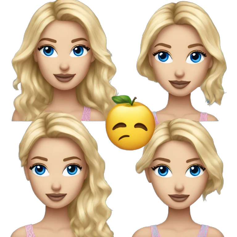 Realistic victoria secret model blonde blue eyes  emoji