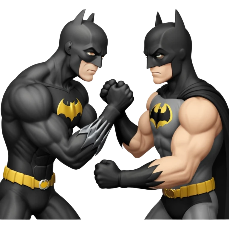 The Black Flash and Batman arm wrestling emoji