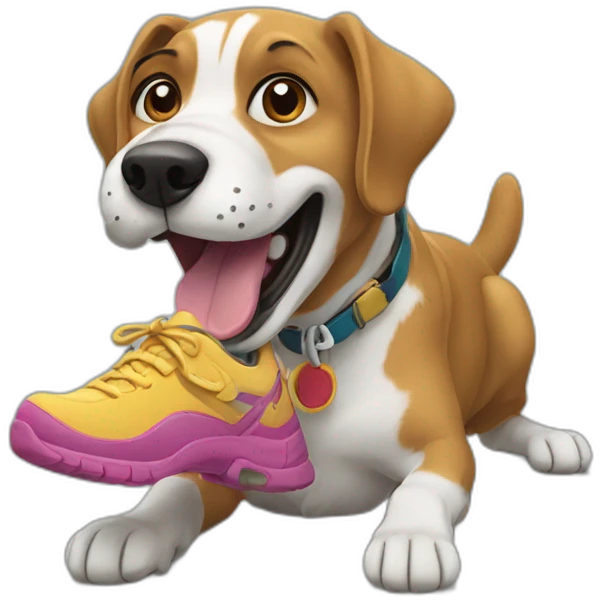 dog eating shoe emoji