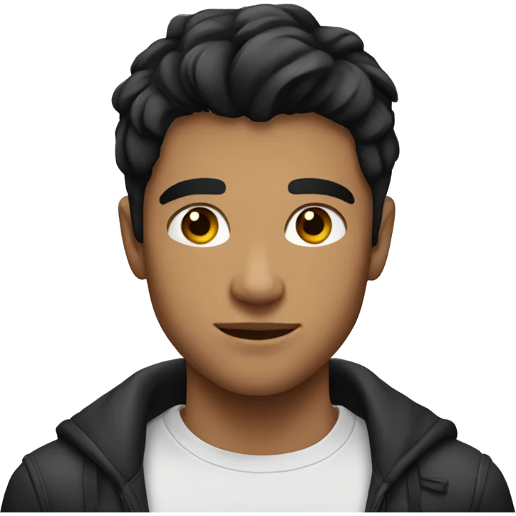 young strong handsome man with black hair emoji
