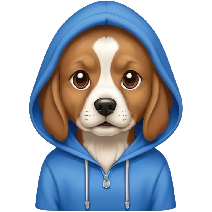 Dog wearing hoodie emoji