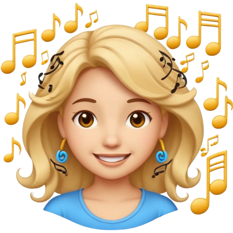 Cute music girl emoji emoji