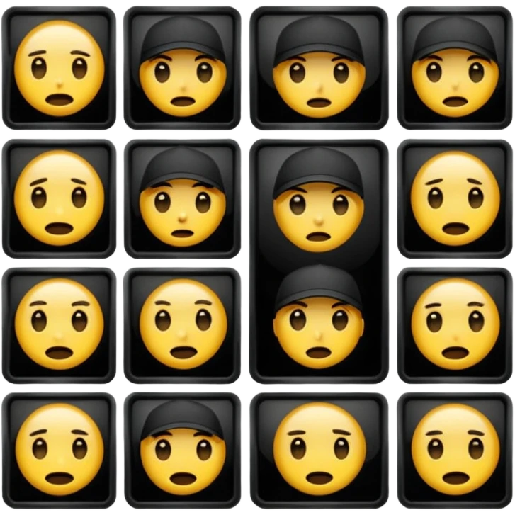 make a French urban rap emoji pack mixing city elements, emotional tension, dim street lighting and expressive faces to reflect lyrical depth emoji