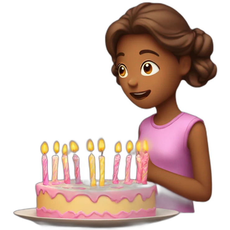 girl blowing out candles emoji
