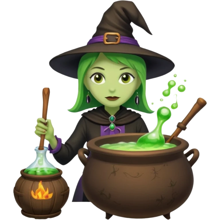 green witch cooking potion emoji