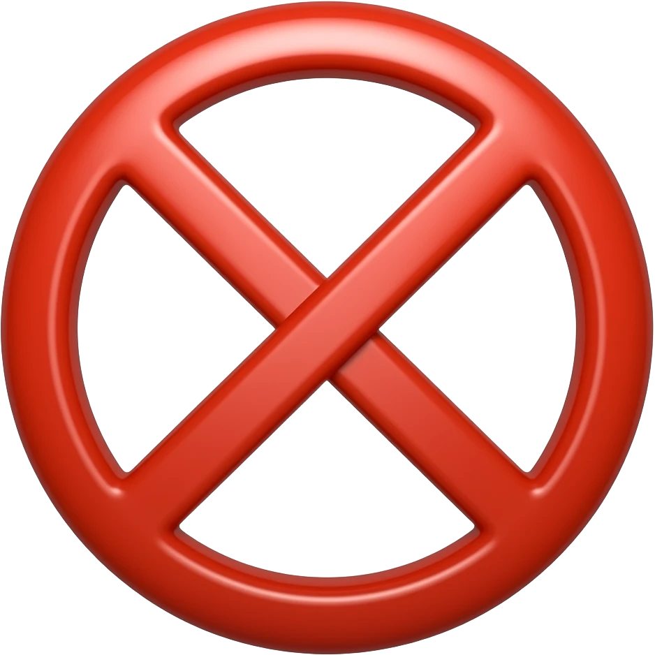 red circle slash trhough icon 3d emoji