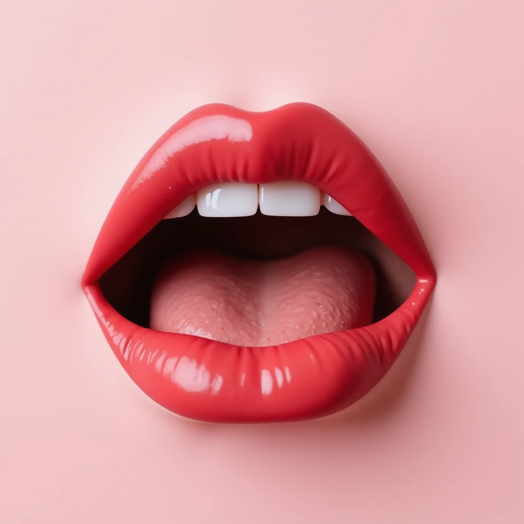 realistic lipstick emoji with matte finish emoji