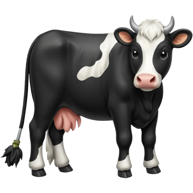 white and black cow tail emoji
