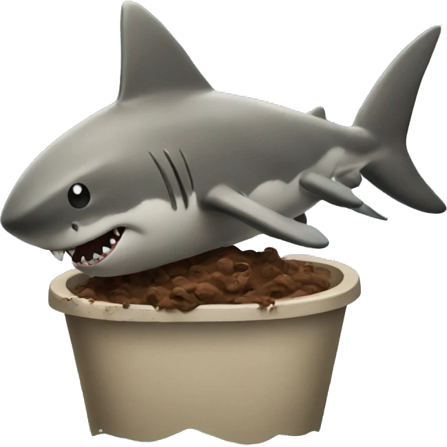 poop with shark emoji
