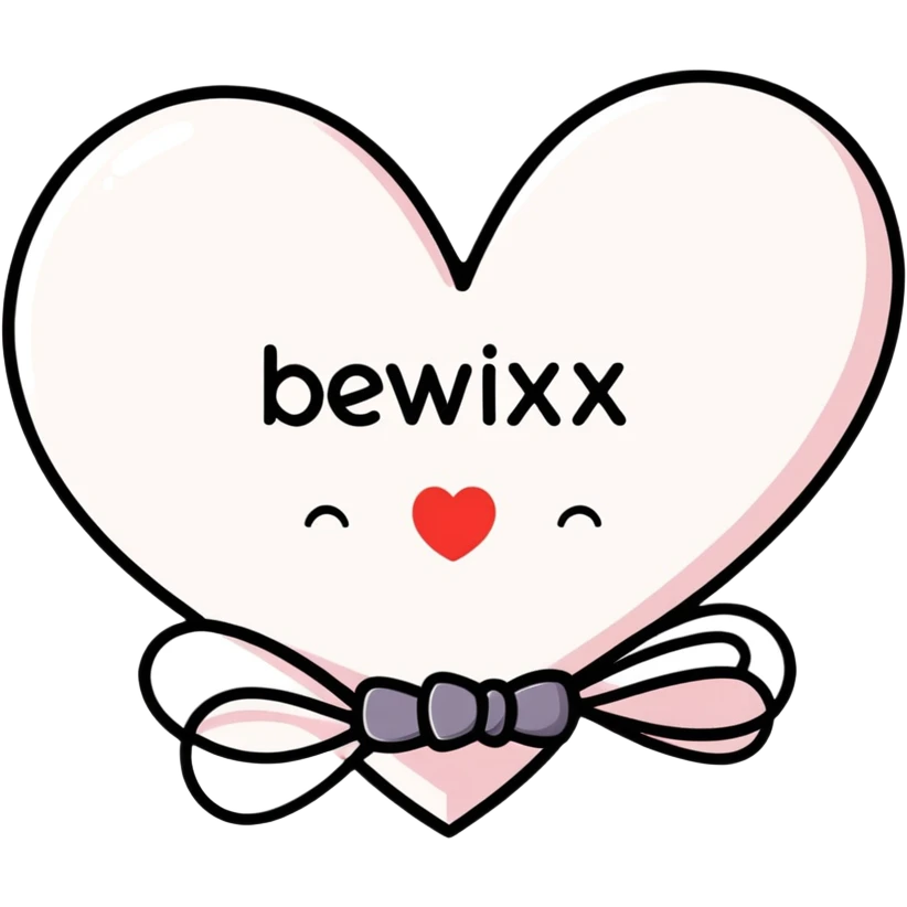 сердечко с бантиком и маленькая надпись «bewixx» emoji