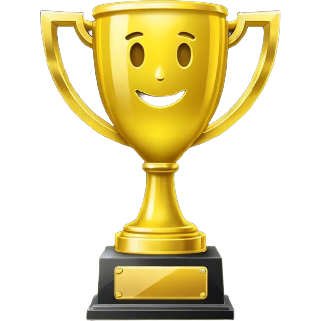   neon yellow icon of a trophy emoji
