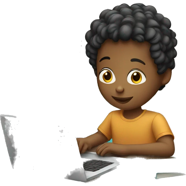 Kid with a laptop emoji