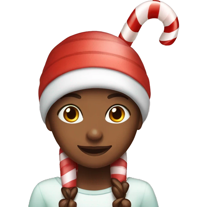 Girl and candy cane emoji