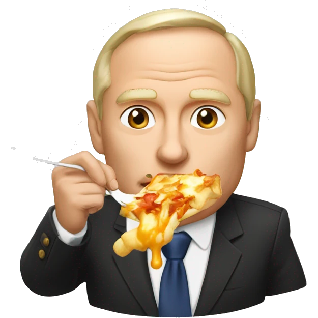 Vladimir Poutine qui mange une poutine emoji