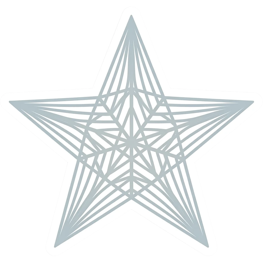 minimal line-art star sticker, elegant thin stroke, pastel tones, clean vector design, no background, modern aesthetic, 8k emoji