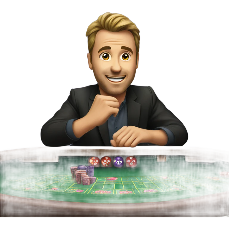 Gambling on a craps table emoji