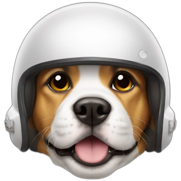 Dog with helmet  emoji