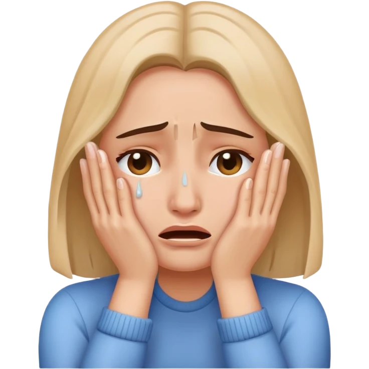 crying woman covering her face with hands emoji