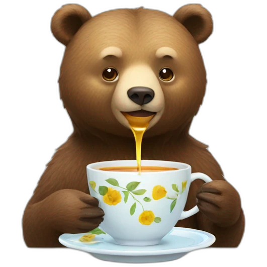 Bear drinking tea emoji