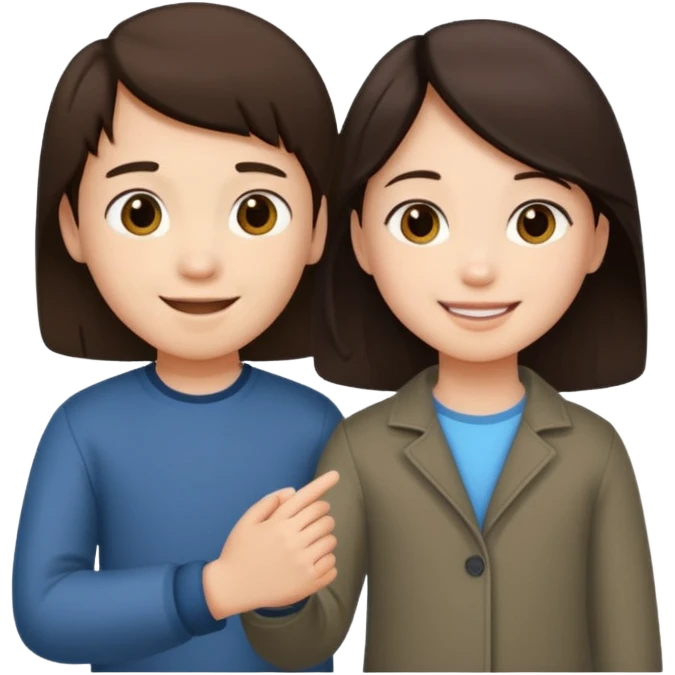 brunette boy holding Asian girl’s hand emoji