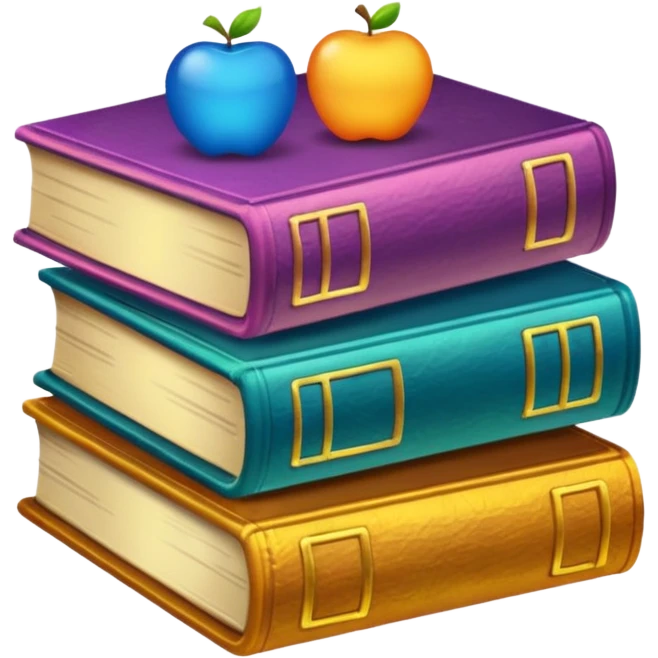 colofull books, golden glow emoji