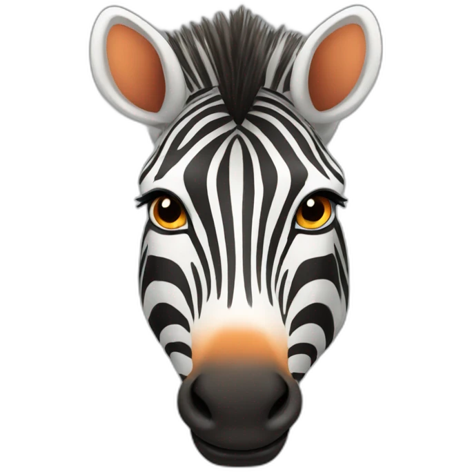 Zebra with orange color emoji