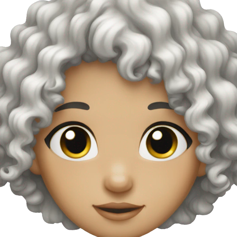 cute white and ablck curly girl  emoji