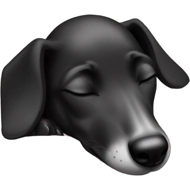 Black greyhound puppy sleeping emoji